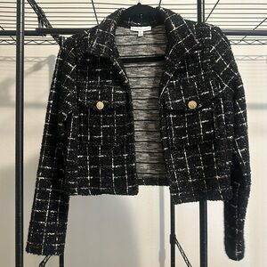 Sincerely Jules Black and White Plaid Blazer